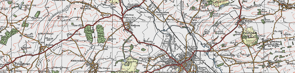 Old map of Dishley in 1921