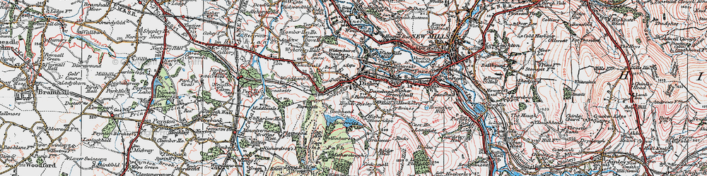 Old map of Disley in 1923
