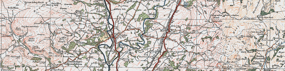 Old map of Brynsadwrn in 1923