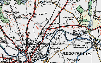 Old map of Ditherington in 1921