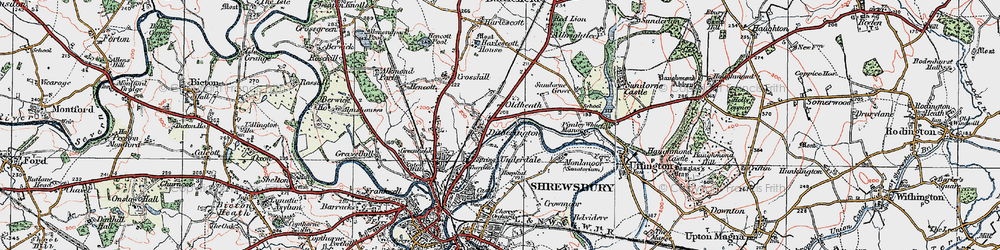 Old map of Ditherington in 1921