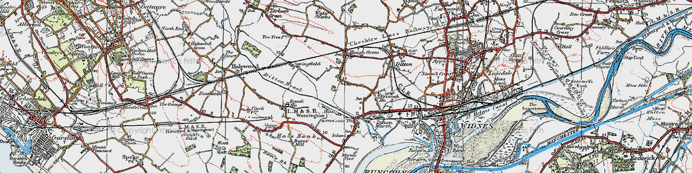 Old map of Ditton in 1924