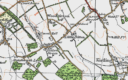 Old map of Ditton Green in 1920