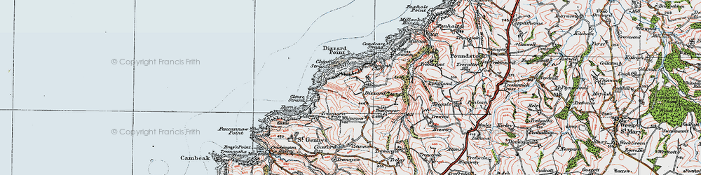 Old map of Dizzard in 1919