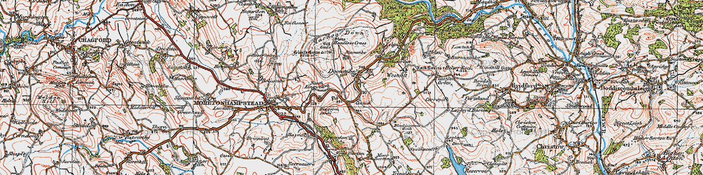 Old map of Blackingstone Rock in 1919