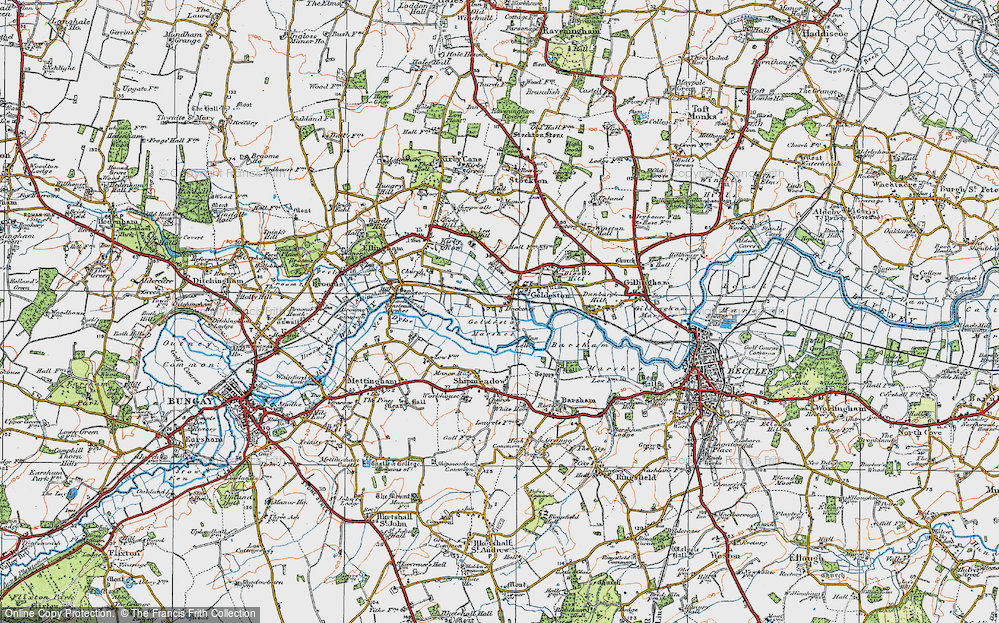 Old Map of Dockeney, 1921 in 1921