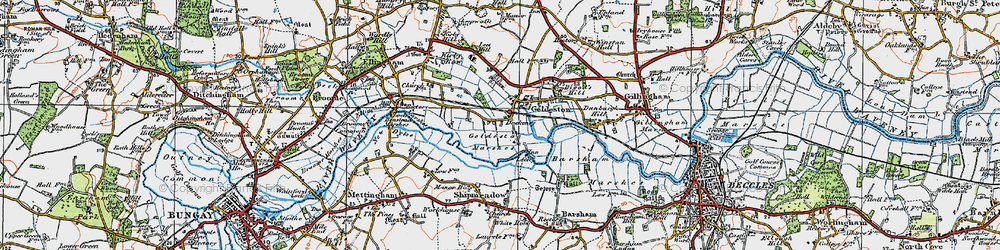Old map of Dockeney in 1921