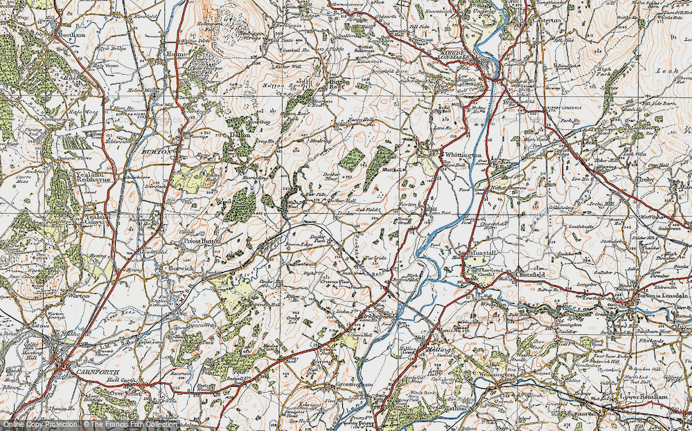 Old Map of Historic Map covering Beckerthwaite Beck in 1925