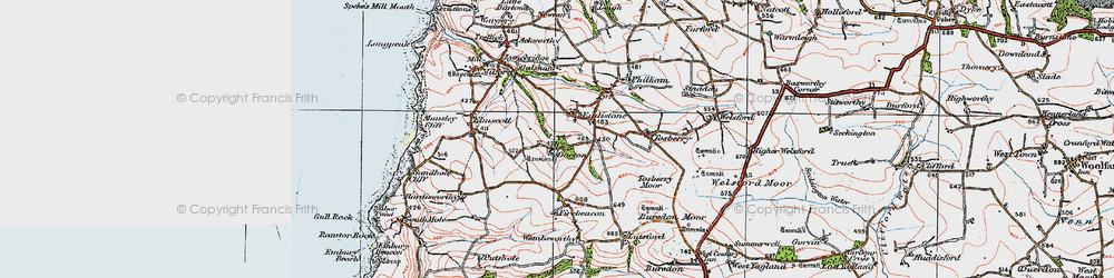 Old map of Docton in 1919