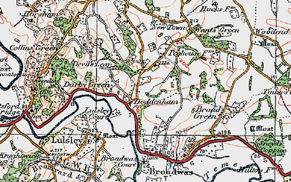 Old map of Broadwas Court in 1920