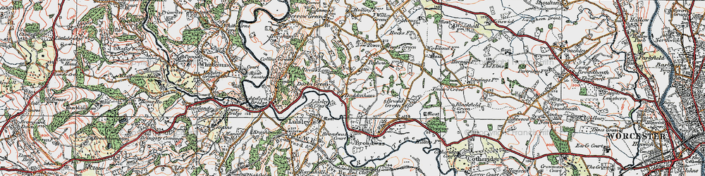 Old map of Doddenham in 1920