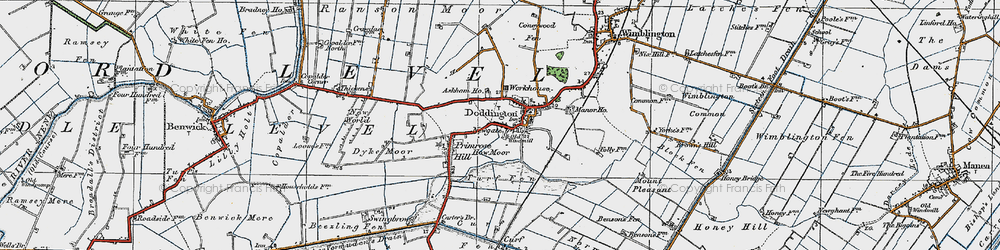 Old map of Doddington in 1920