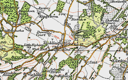 Old map of Doddington in 1921
