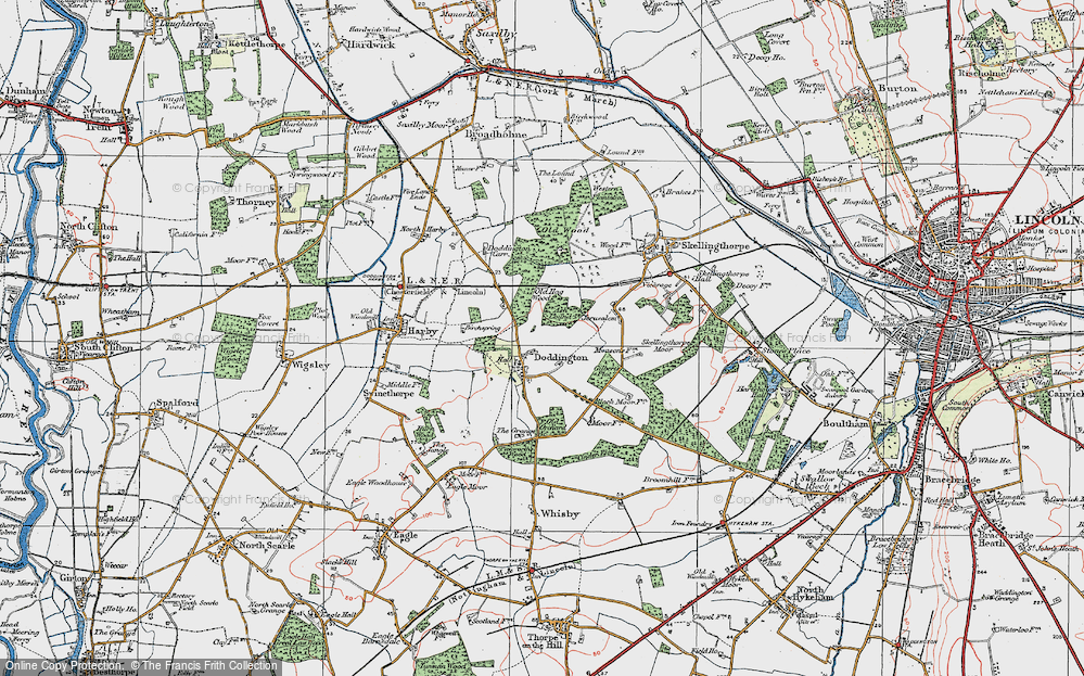 Old Map of Historic Map covering Ash Lound in 1923