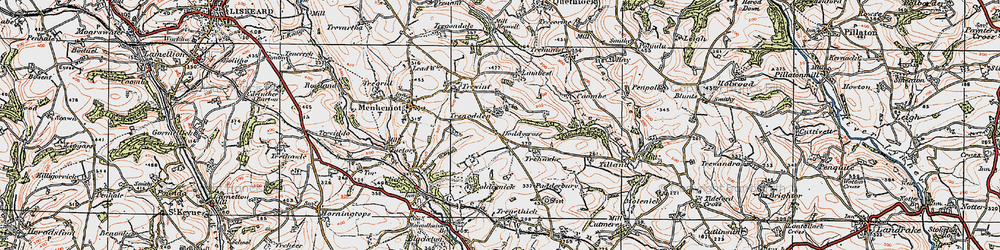 Old map of Doddycross in 1919