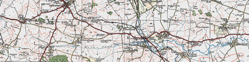 Old map of Dodford in 1919