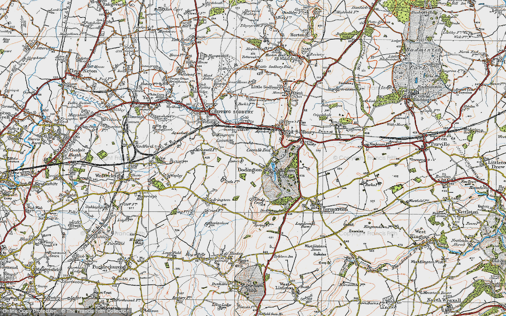 Old Map of Dodington, 1919 in 1919