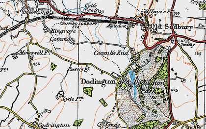 Old map of Dodington in 1919