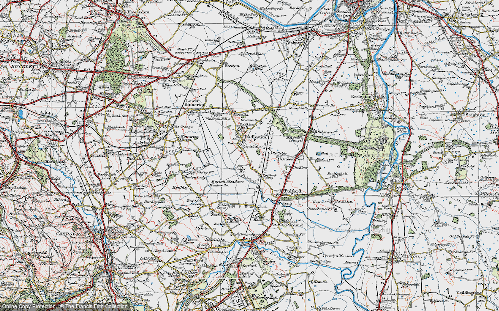 Old Map of Dodleston, 1924 in 1924