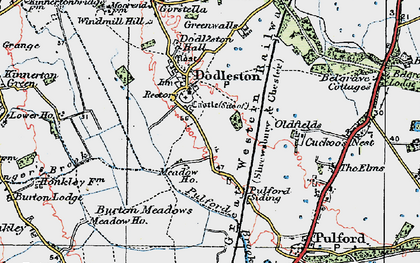 Old map of Dodleston in 1924