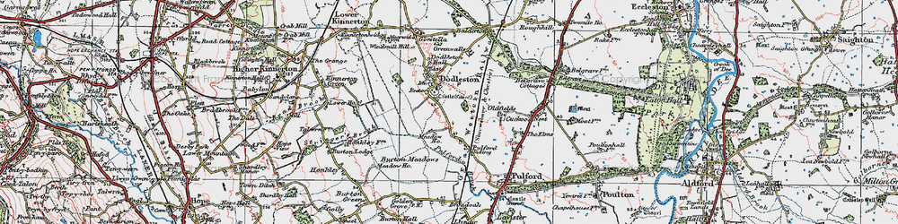 Old map of Dodleston in 1924