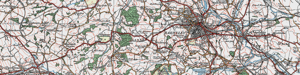 Old map of Dodworth in 1924
