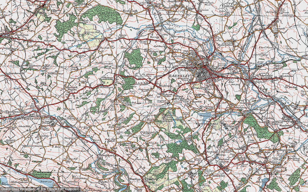 Old Map of Dodworth Bottom, 1924 in 1924