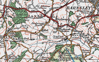 Old map of Dodworth Bottom in 1924