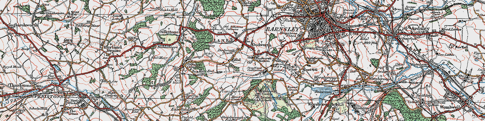 Old map of Dodworth Bottom in 1924