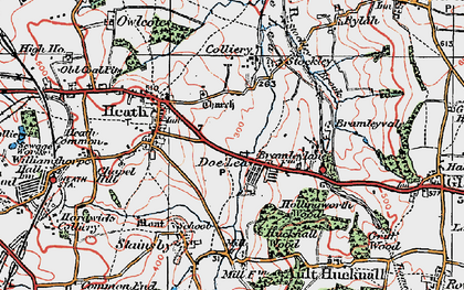 Old map of Doe Lea in 1923