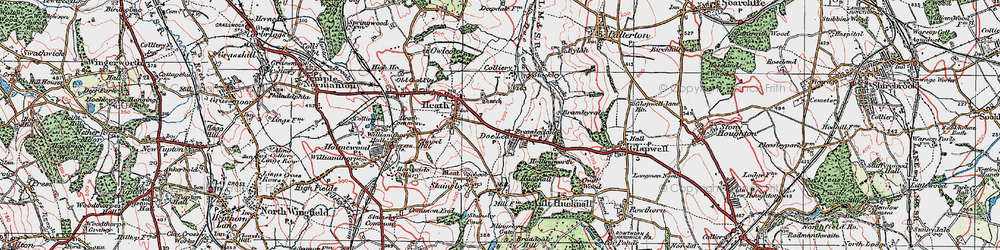 Old map of Doe Lea in 1923