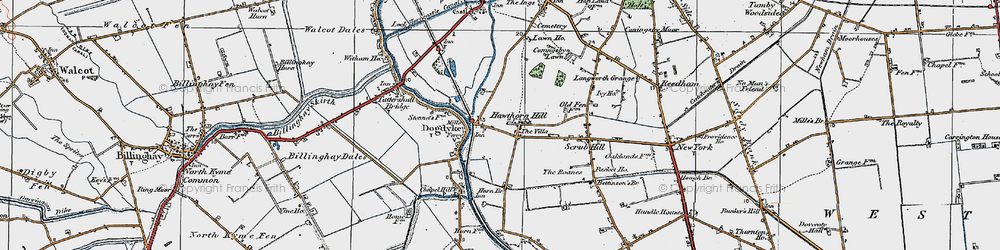 Old map of Dogdyke in 1923