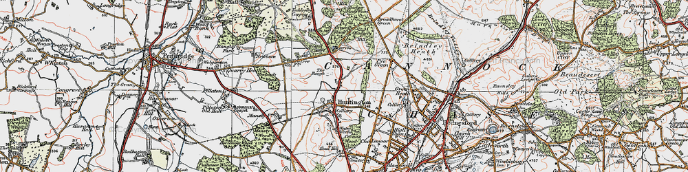 Old map of Badger Slade Wood in 1921