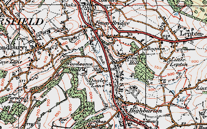 Old map of Dogley Lane in 1925