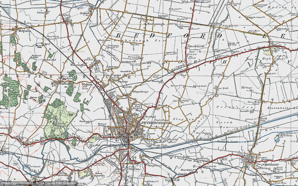 Old Map of Dogsthorpe, 1922 in 1922