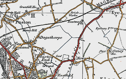 Old map of Dogsthorpe in 1922