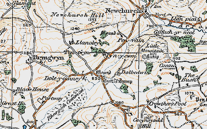 Old map of Dol-y-Cannau in 1919