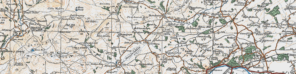 Old map of Dol-y-Cannau in 1919