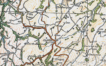 Old map of Dolfor in 1920