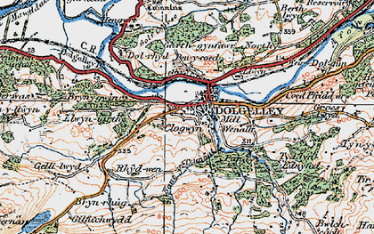 Old map of Dolgellau in 1921