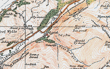 Old map of Afon Fathew in 1922