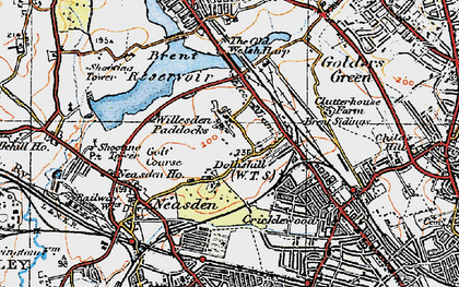 Old map of Dollis Hill in 1920