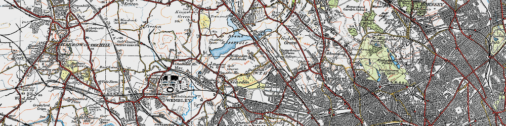 Old map of Dollis Hill in 1920