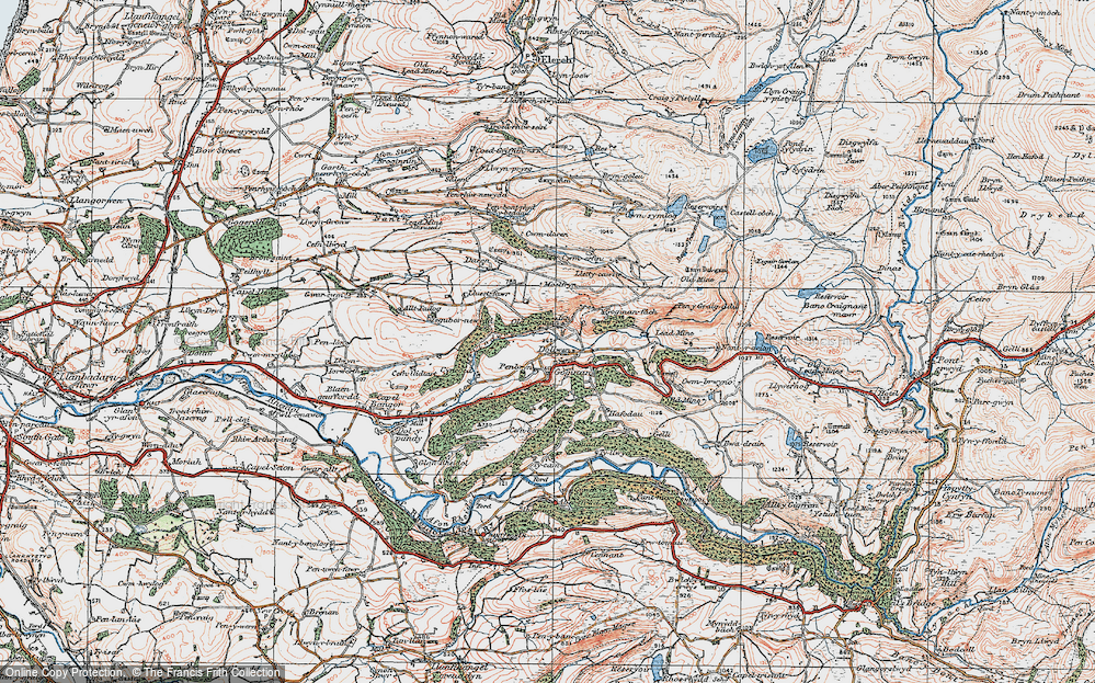Old Map of Dollwen, 1922 in 1922