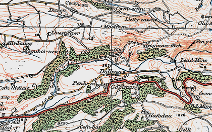 Old map of Dollwen in 1922
