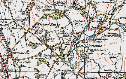 Old map of Dolphinholme in 1924