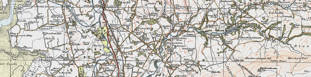 Old map of Dolphinholme in 1924