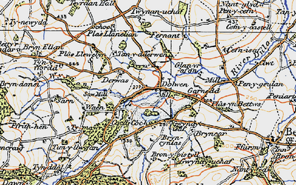 Old map of Bryn Dansi in 1922