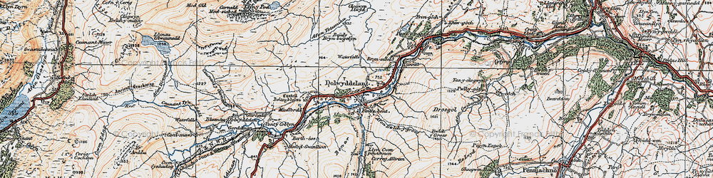 Old map of Dolwyddelan in 1922