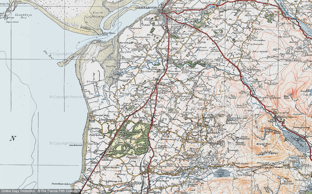 Old Map of Dolydd, 1922 in 1922